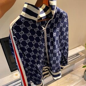 Gucci Striped Logo-Intarsia Cotton Track Jacket